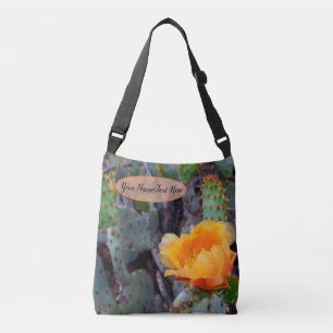 Bolso Cruzado Naranja Pricky Pear Opuntia Cactus Flower Photo