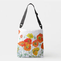 Naranja Rojo Amarillo Amarillo Poppy Acuarela Blan