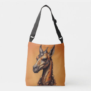 Bolso Cruzado Naranja Steampunk Giraffe,