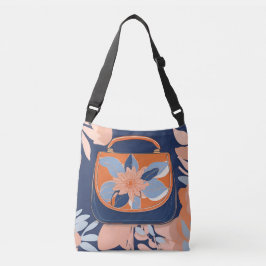 Bolso Cruzado Naranja Tropical Blue Purse AI arte