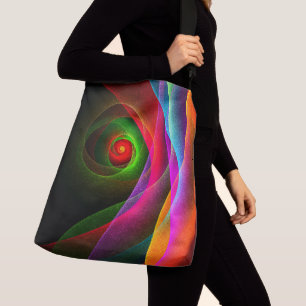 Bolso Cruzado Naranja Verde Rojo Patrón de arte abstracto modern