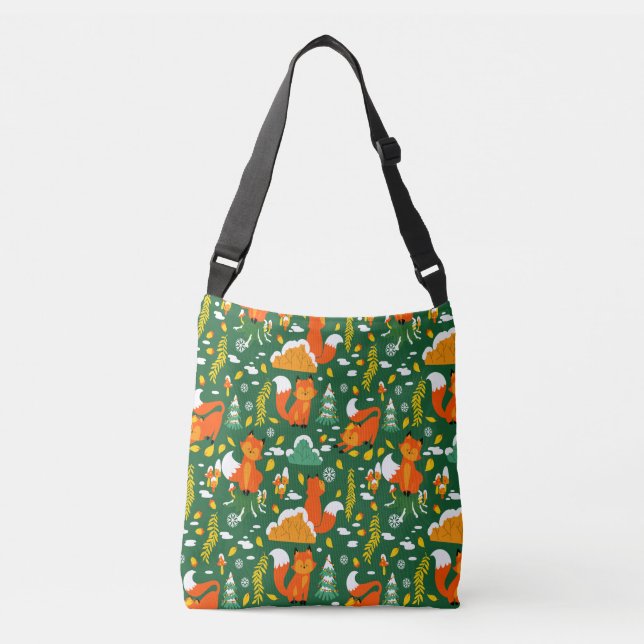 Bolso Cruzado Naranja Wild Otumn Winter Forest Fox (Anverso)