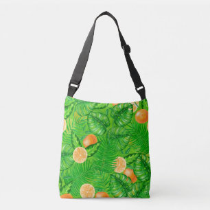 Bolso Cruzado Naranjas y hojas tropicales
