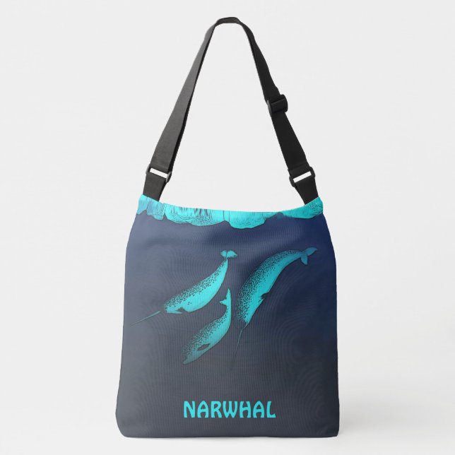 Bolso Cruzado Narwhal Bajo El Hielo (Anverso)