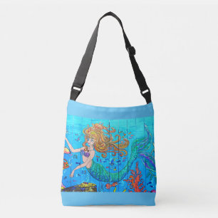 Bolso Cruzado natación subacuática de la sirena del redhead