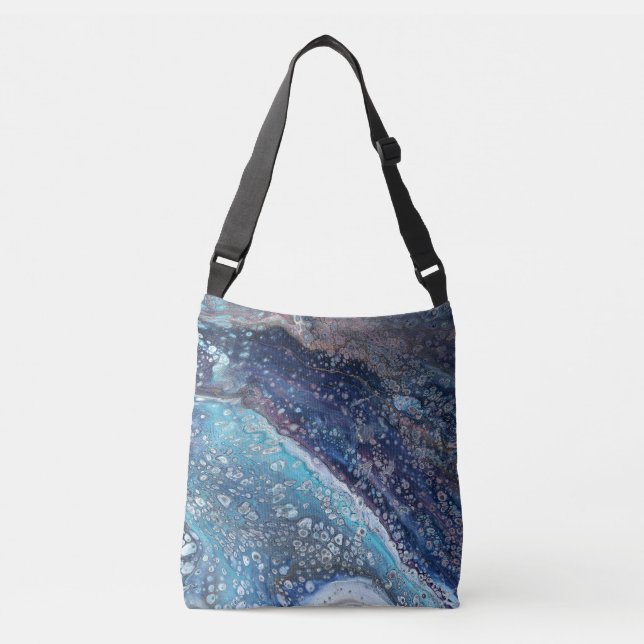 Bolso Cruzado Natural Attraction 2 Blue Geode Abstract Tote Bag (Anverso)