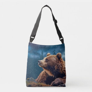 Bolso Cruzado Naturaleza animal de oso pardo majestuoso salvaje