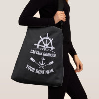 Nautical Anchor Oars Wheat Boat Captain Name Black