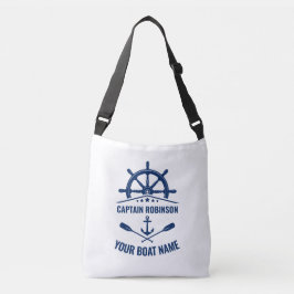 Bolso Cruzado Nautical Anchor Oars Wheel Captain & Boat Name