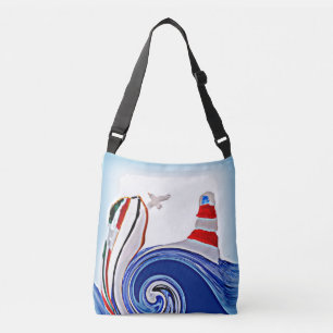 Bolso Cruzado Navegar en los mares Stormy, Faro de Arte Náutico