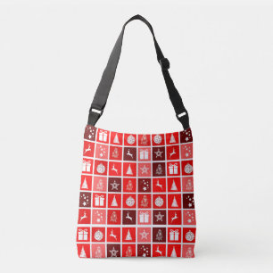 Bolso Cruzado Navidad Decoración Patrón rojo de vacaciones