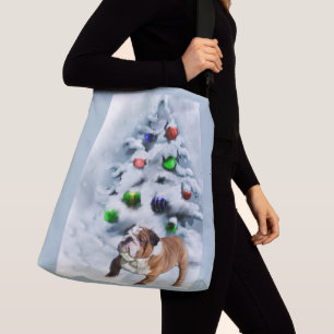 Bolso Cruzado Navidad inglés del bulldog