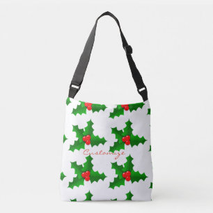 Bolso Cruzado Navidad verde y acebo rojo Thunder_Cove