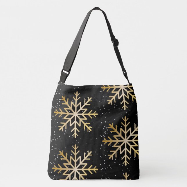 Bolso Cruzado Navidades copos de nieve (Reverso)