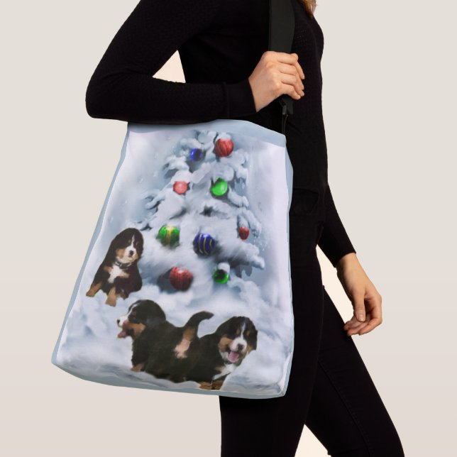 Bolso Cruzado Navidades de cachorros de la Montaña de Bernese (Detalle)