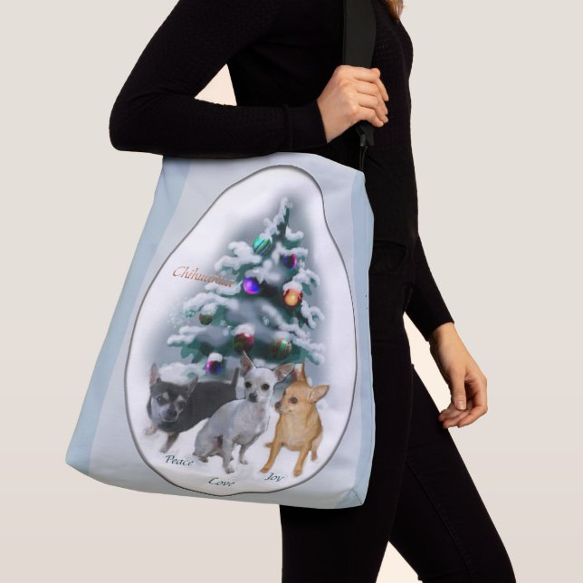 Bolso Cruzado Navidades de Chihuahua Trio (Detalle)