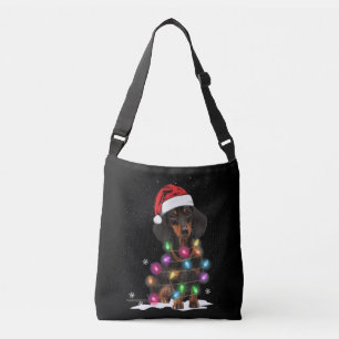 Bolso Cruzado Navidades De Dachshund Iluminan Con Nieve