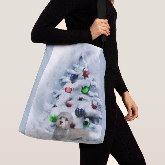 Bolso Cruzado Navidades de Dandie Dinmont Terrier (Detalle)