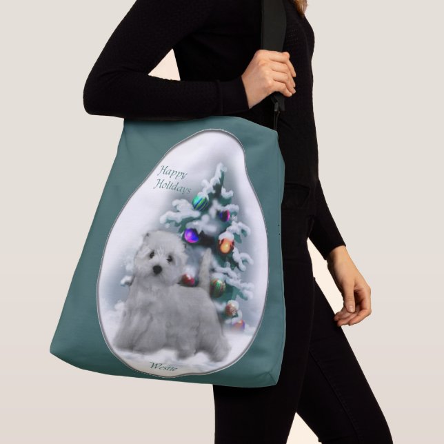 Bolso Cruzado Navidades de West Highland White Terrier (Detalle)