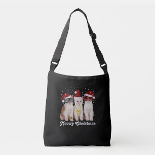 Bolso Cruzado Navidades felices Gato lindo con Santa Claus