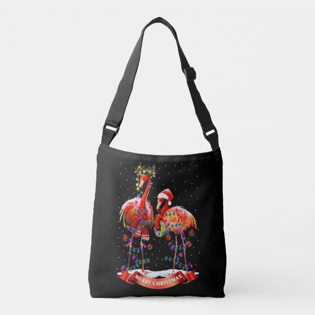 Bolso Cruzado Navidades Flamingos Classic (Anverso)