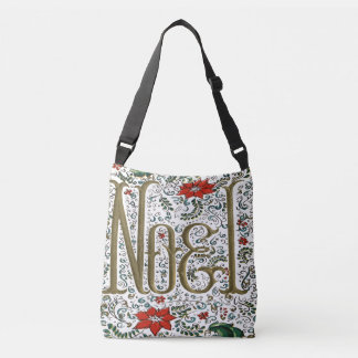 Bolso Cruzado navidades franceses vintage poinsettia joyeux noel