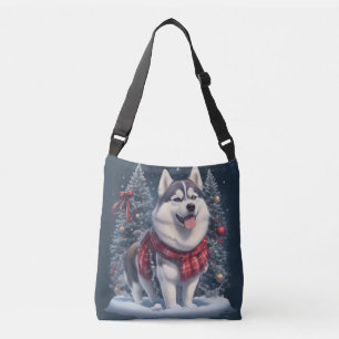 Bolso Cruzado Navidades Husky Dog Magic Navidad Espíritu de vaca