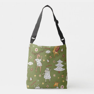 Bolso Cruzado Navidades Oveja: Ilustracion de la Vintage Animal.