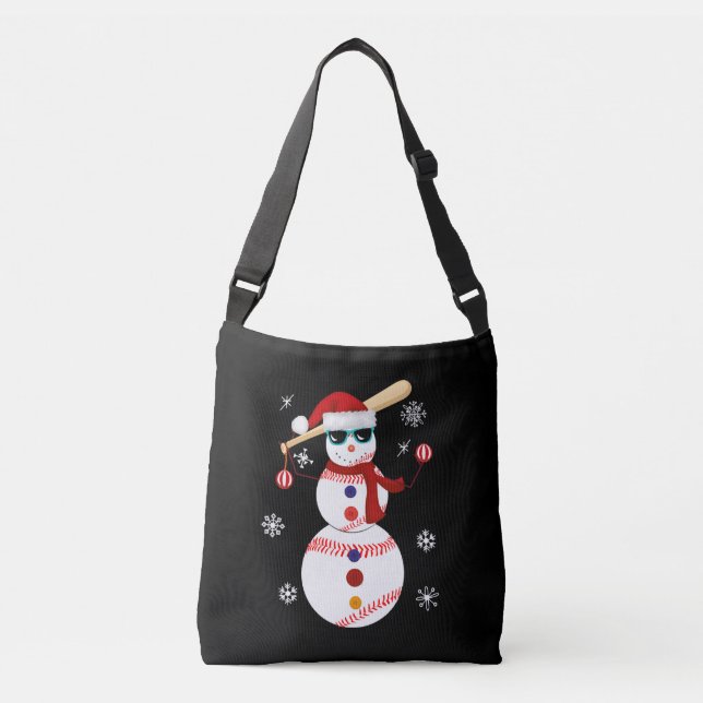 Bolso Cruzado Navidades Regalo de Snowman Santa Hat de béisbol (Anverso)
