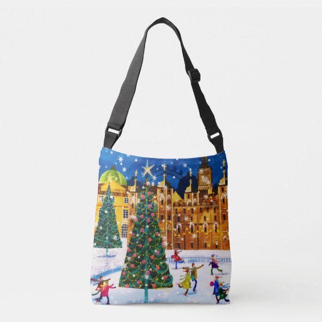 Bolso Cruzado Navidades rosados de oro Patinaje sobre hielo en i (Anverso)