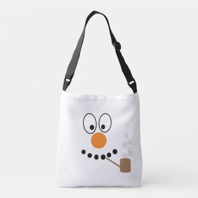 Bolso Cruzado Navidades se burlan de Snowman Personalizado Face (Reverso)