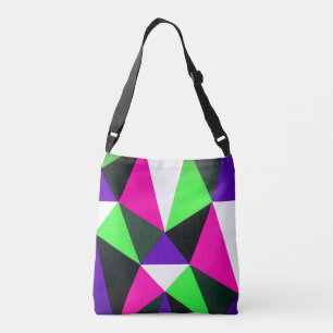Bolso Cruzado Negrita Bloque de color Neon Green Pink Purple