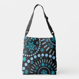 Bolso Cruzado Negro de la ráfaga del copo de nieve
