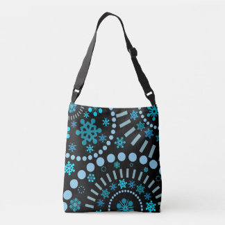 Bolso Cruzado Negro de la ráfaga del copo de nieve
