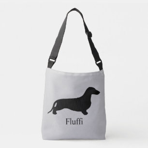 Bolso Cruzado Negro de la silueta del Dachshund + sus ideas