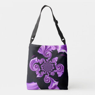 Bolso Cruzado Negro lilas ornamento