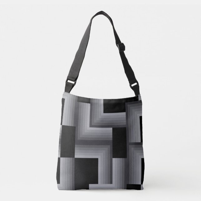 Bolso Cruzado Negro, plata, fresco, único, moderno y de moda (Anverso)