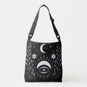 Bolso Cruzado Negro y Blanco Audaz Boho Ojo 