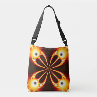Bolso Cruzado Negro y Naranja Geométrico