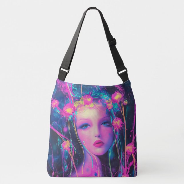 Bolso Cruzado Neon Alien Goddess (Anverso)