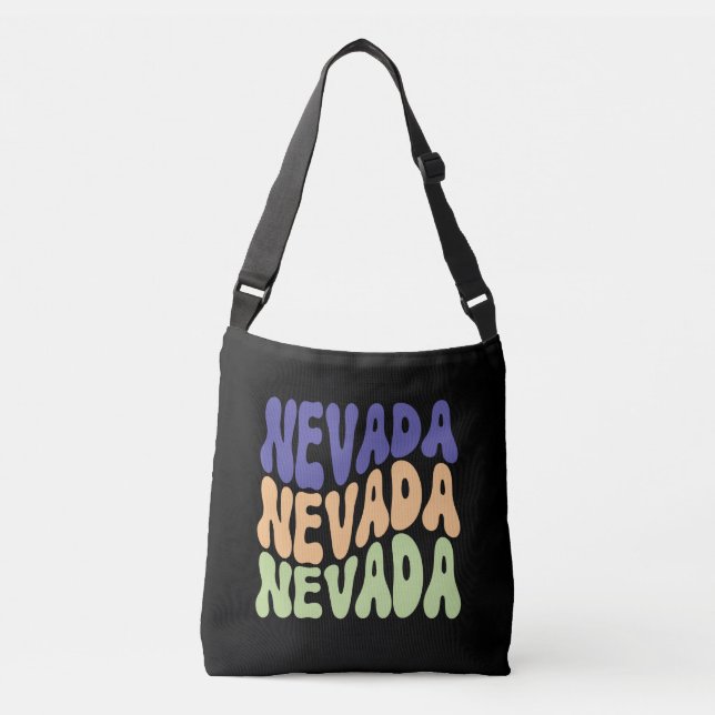 Bolso Cruzado Nevada State USA Retro diseño Bandas Crossbody (Anverso)