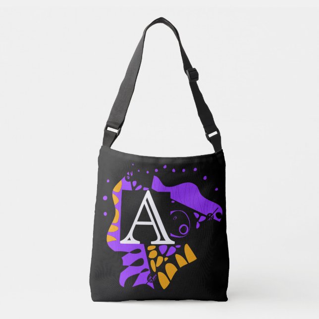 Bolso Cruzado Nido de pájaro - Carta inicial personalizada A (Anverso)