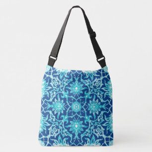 Bolso Cruzado Nilo chino de estilo Art Nouveau - Turquesa y azul
