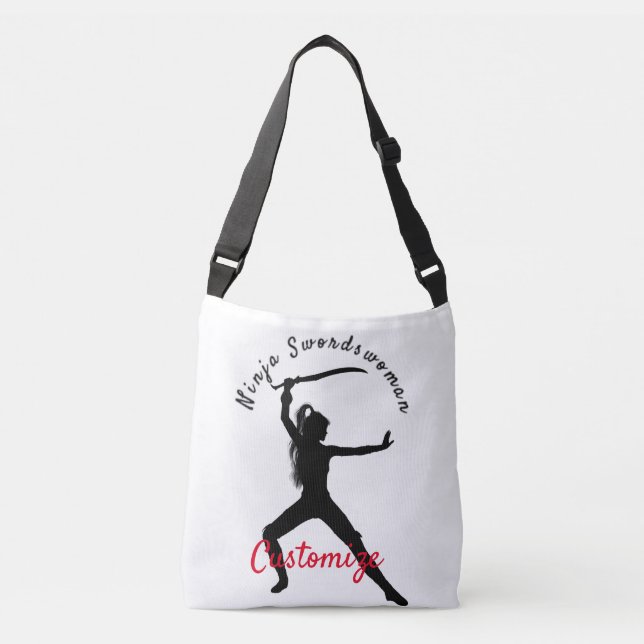 Bolso Cruzado Ninja Swordswoman Silhouette Thunder_Cove (Anverso)