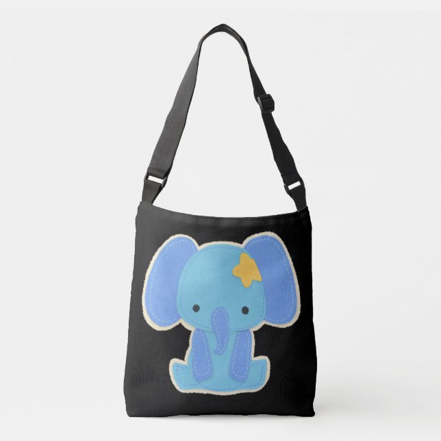 Bolso Cruzado Niño: Elefante Azul (Anverso)