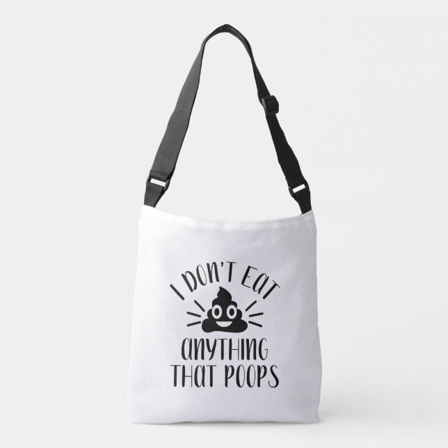 Bolso Cruzado No me como nada que poops, vegan (Anverso)