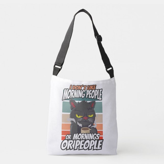 Bolso Cruzado No me gusta la gente de la mañana, de la mañana o  (Anverso)