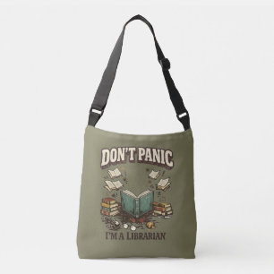 Bolso Cruzado No te asustes soy un bibliotecario diseño de libro