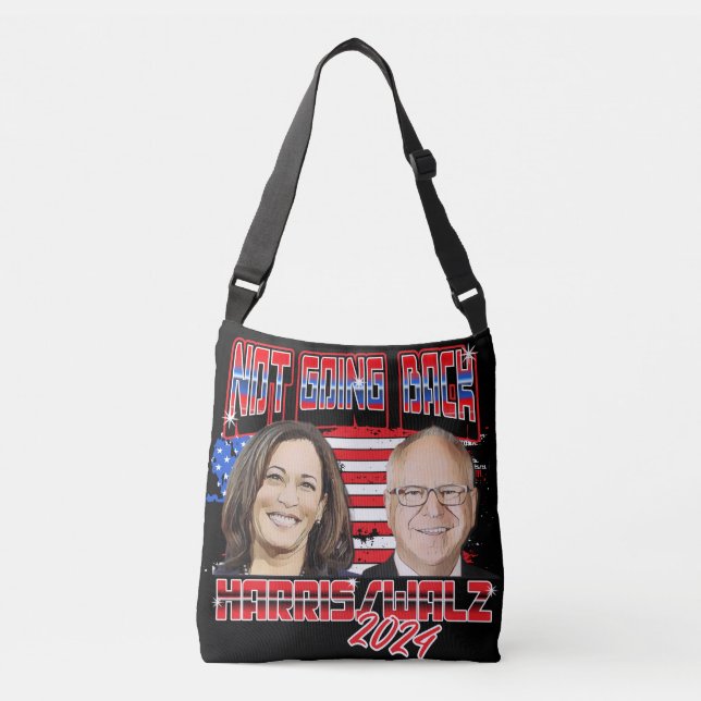 Bolso Cruzado No va de vuelta Harris Walz 2024 Tote Bag (Anverso)