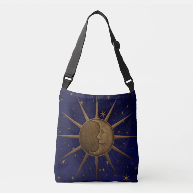 Bolso Cruzado Noche estrellada de la luna celestial de Sun (Anverso)